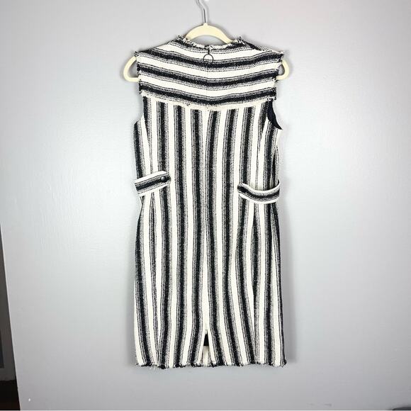 AKRIS PUNTO Button-Embellished Tweed Mini Dress Woman’s size 8 Black and White - Picture 6 of 10